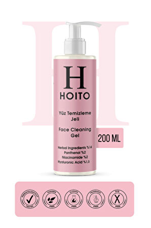 Hoito Yüz Temizleme Jeli 200ml-Herbal Ingredients%14 Panthenol %2 Niacinamide%2 Hyaluronic Acid%1,5