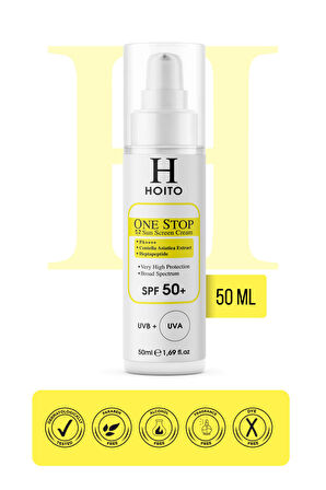 Hızlı Emilen Yapışkanlık Hissi Bırakmayan Güneş Koruyucu SPF50+/PA++++50ml-One Stop Sun Screen Cream