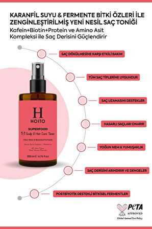 Saç Dökülmesi Karşıtı, Hızlı Saç Uzatma, Karanfil Suyu&Posbiyotik Saç&Saç Derisi Bakım Toniği 200ml