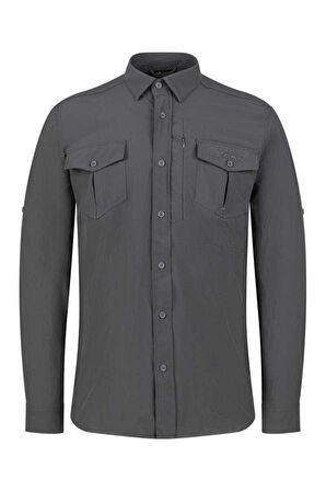 2AS GABLİN - Erkek Likralı Ter Emen - Hızlı Kuruyan Antrasit Outdoor Gömlek - 2ASGBL0303