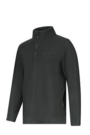2AS CARLOW Yarım Fermuarlı Erkek Polar Sweatshirt Siyah
