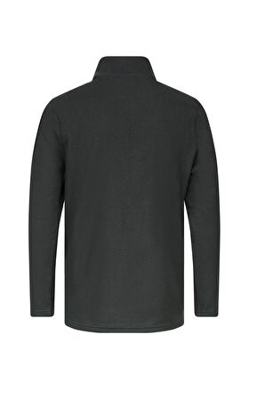 2AS CARLOW Yarım Fermuarlı Erkek Polar Sweatshirt Siyah