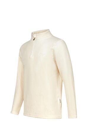 2AS CARLOW Yarım Fermuarlı Erkek Polar Sweatshirt Krem