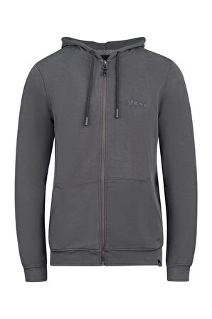 2AS Orgeen Kapşonlu Tam Fermuarlı Sweatshirt Antrasit
