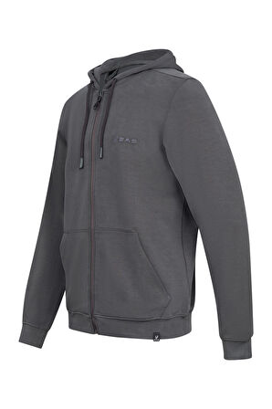 2AS Orgeen Kapşonlu Tam Fermuarlı Sweatshirt Antrasit