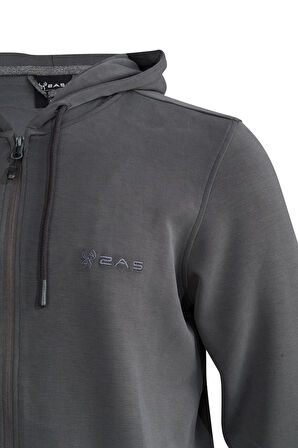 2AS Orgeen Kapşonlu Tam Fermuarlı Sweatshirt Antrasit