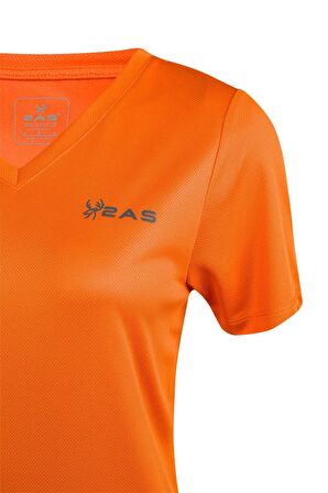 2AS Freda V Yaka Kadın Tişört Turuncu