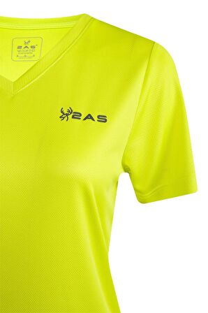 2AS Freda V Yaka Kadın Tişört Neon Yeşili
