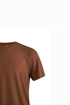 2AS Winson  Erkek Viloft Sıfır Yaka T-Shirt Kahverengi