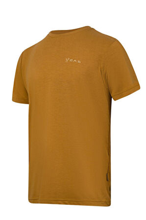 2AS Winson  Erkek Viloft Sıfır Yaka T-Shirt Açık Kahverengi