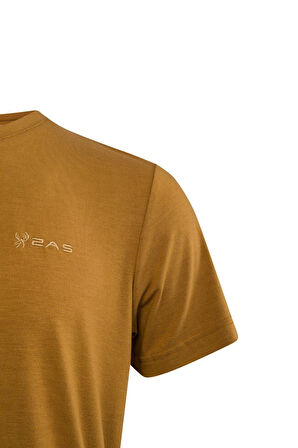 2AS Winson  Erkek Viloft Sıfır Yaka T-Shirt Açık Kahverengi