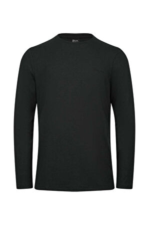 2AS Vernon Erkek Uzun Kol Viloft T-Shirt Siyah