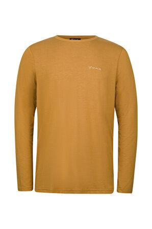 2AS Vernon Erkek Uzun Kol Viloft T-Shirt Açık Kahverengi