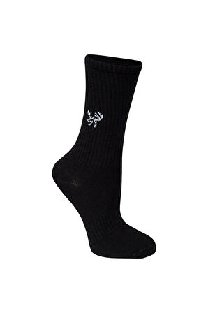Uzun Bambu Spor Çorap Siyah