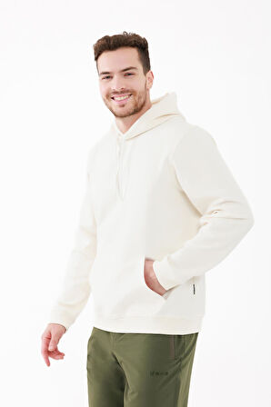 2AS Oliver Erkek Kapüşonlu Sıfır Yaka Sweatshirt Beyaz