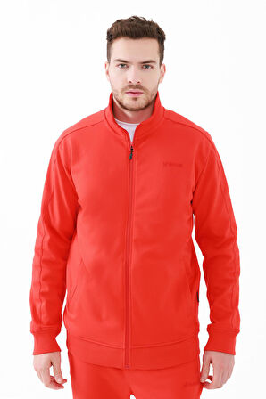 2AS Oreste Erkek İnterlok Tam Fermuarlı Sweatshirt Kırmızı