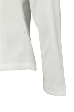 2AS Camila Kadın Yarım Fermuarlı İnce Polar Sweatshirt Beyaz
