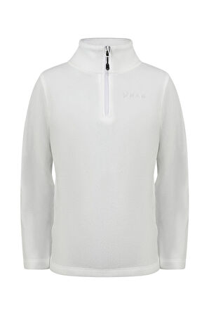 2AS Clara Çocuk Yarım Fermuarlı İnce Polar Sweatshirt Beyaz