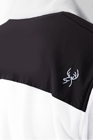 2AS Cliff Erkek Parçalı İnce Polar Sweatshirt Beyaz
