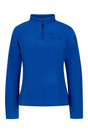 2AS Camila Kadın Yarım Fermuarlı İnce Polar Sweatshirt Mavi