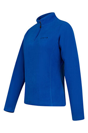 2AS Camila Kadın Yarım Fermuarlı İnce Polar Sweatshirt Mavi