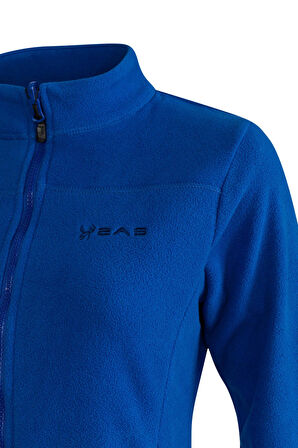 2AS Cara Kadın Tam Fermuarlı İnce Polar Sweatshirt Mavi