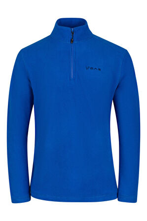 2AS Cedric Erkek Yarım Fermuarlı İnce Polar Sweatshirt Mavi