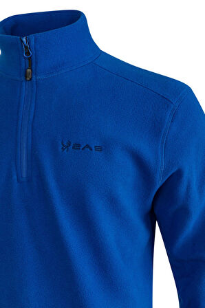 2AS Cedric Erkek Yarım Fermuarlı İnce Polar Sweatshirt Mavi