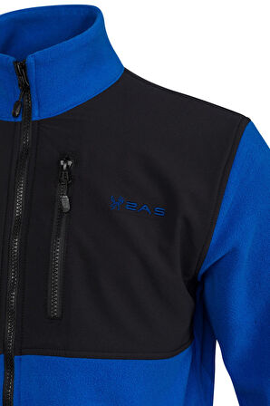 2AS Cliff Erkek Parçalı İnce Polar Sweatshirt Mavi