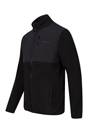 2AS Cliff Erkek Parçalı İnce Polar Sweatshirt Siyah