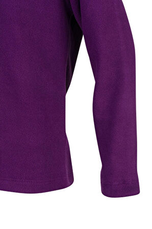 Clara Çocuk Yarım Fermuarlı İnce Polar Sweatshirt Mor