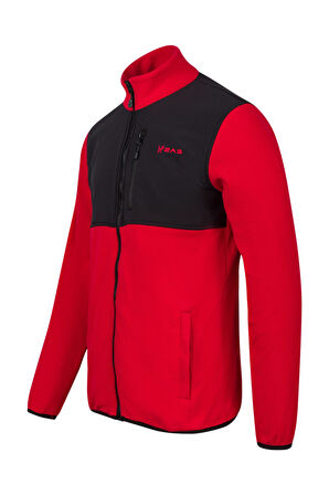 2AS Cliff Erkek Parçalı İnce Polar Sweatshirt Kırmızı