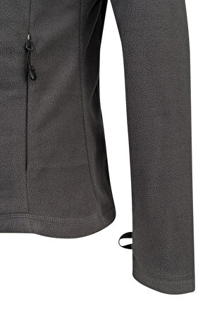 2AS Cara Kadın Tam Fermuarlı İnce Polar Sweatshirt Antrasit