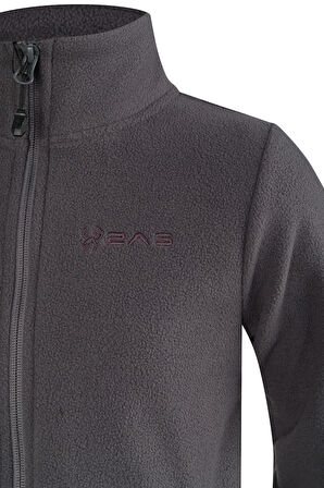 2AS Crystal Çocuk Tam Fermuarlı İnce Polar Sweatshirt Antrasit