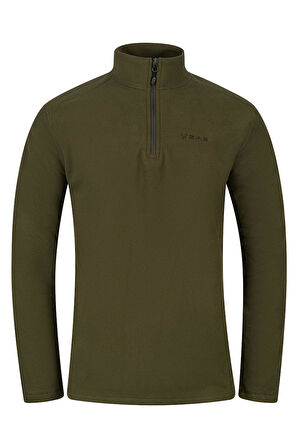 2AS Cedric Erkek Yarım Fermuarlı İnce Polar Sweatshirt Haki