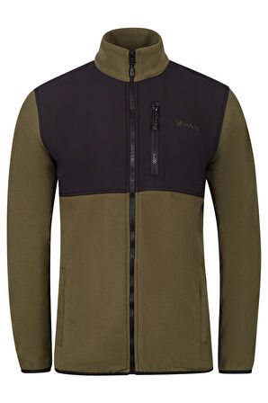 2AS Cliff Erkek Parçalı İnce Polar Sweatshirt Haki