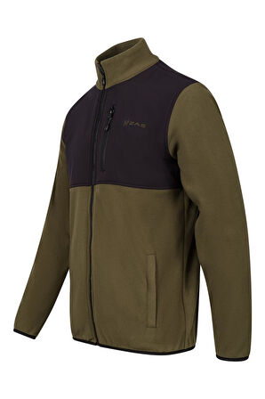 2AS Cliff Erkek Parçalı İnce Polar Sweatshirt Haki