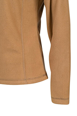 2AS Camila Kadın Yarım Fermuarlı İnce Polar Sweatshirt Camel