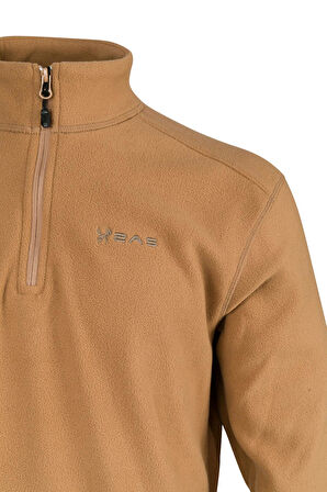 2AS Cedric Erkek Yarım Fermuarlı İnce Polar Sweatshirt Camel