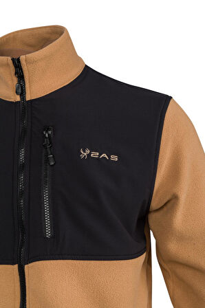 2AS Cliff Erkek Parçalı İnce Polar Sweatshirt Camel 