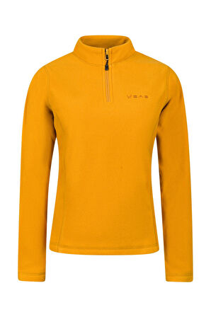 2AS Camila Kadın Yarım Fermuarlı İnce Polar Sweatshirt Hardal