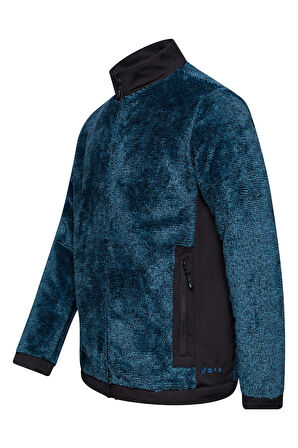 2as San Diago Erkek Tam Fermuarlı Çizgili Polar Lacivert