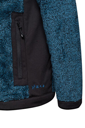 2as San Diago Erkek Tam Fermuarlı Çizgili Polar Lacivert