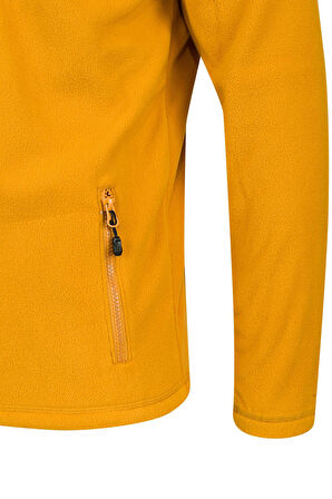 2as Chestert Erkek Tam Fermuarlı İnce Polar Sweatshırt Hardal