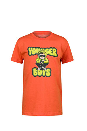 2AS Aja Çocuk Baskılı  T-Shirt Turuncu 214