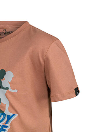 2AS Aja Çocuk Baskılı T-Shirt Kahve 210