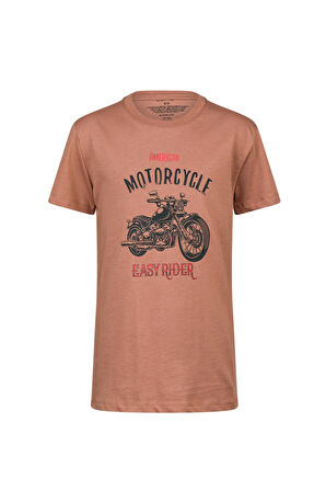 2AS Aja Çocuk Baskılı T-Shirt Kahve 212