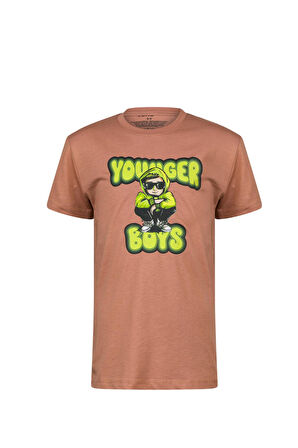 2AS Aja Çocuk Baskılı  T-Shirt Kahve 214