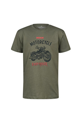 2AS Aja Çocuk Baskılı T-Shirt Haki 212