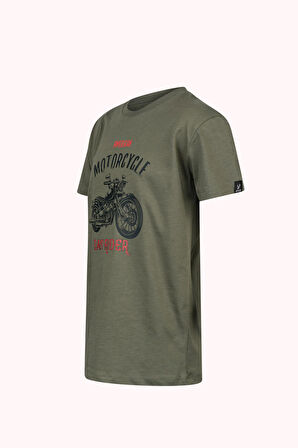 2AS Aja Çocuk Baskılı T-Shirt Haki 212